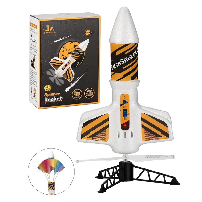 SainSmart Jr. Rocket Spielzeug - motorisierte Rakete mit Fallschirm für nur 23,83€ statt 32,99€! Setze alles in den Himmel! 🚀 #SainSmart #Rakete #Spielzeug #deals #Weihnachten #Geschenk #Deals - Jetzt bei Amazon kaufen!