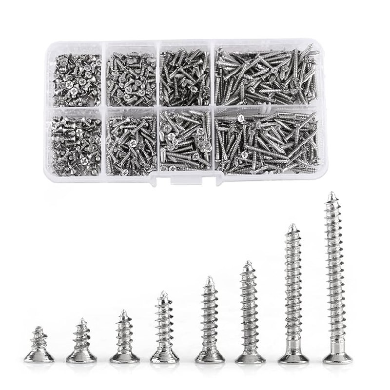 800 Stk Selbstschneidend Schrauben Set M2 aus Edelstahl. Ideal für schnelle Montage. #Schraubenset #Selbstschneidend #Edelstahl #DIY #Weihnachten #Geschenk #Deals - Jetzt bei Amazon kaufen!