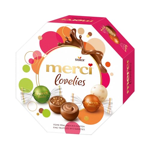 Genieße merci lovelies Classic Pralinenmischung mit gefüllten Schokoladen-Spezialitäten. Perfekt für Naschkatzen! #merci #pralinen #schokolade #genuss #Weihnachten #Geschenk #Rabatt - Jetzt bei Amazon kaufen!