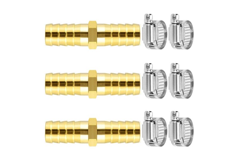 3-teiliges Set Brass Barbed Fittings für 10mm Schläuche mit 6 Edelstahlschellen. Ideal für Wasser, Kraftstoff und Luft. #Baumarkt #Schlauchverbinder #Edelstahl #Angebote #Deutschland #Geschenk #Coupon - Jetzt bei Amazon kaufen!