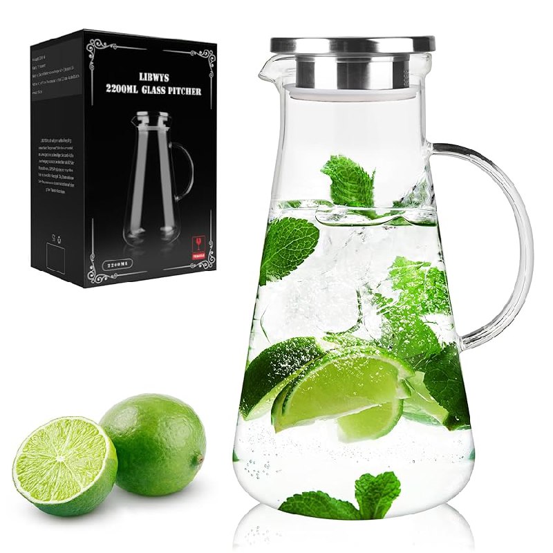 Die LIBWYS 2.2L Glaskaraffe ist aus Borosilikatglas und hat einen Deckel. Ideal für Wasser oder Saft. #LIBWYS #Glaskaraffe #Wasserkaraffe #DealTag #Deutschland #Geschenk #Schnäppchen - Jetzt bei Amazon kaufen!