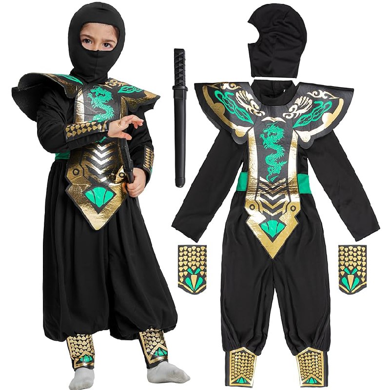 Kinder Ninja Kostüm für Rollenspiele und Verkleiden. Grünes Kung-Fu Outfit mit Drachenmuster. Perfekt für kleine Actionhelden! #IKALI #Kinderkostüm #Ninja #Schnäppchen #Deutschland #Geschenk #Preisfehler - Jetzt bei Amazon kaufen!