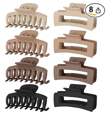 Get a grip with Lolalet! Pack of 8 large hair clips, perfect for thick hair. Non-slip jaw clips for stylish hairdos. #Lolalet #HairClips #HairAccessories #Fashionstyling #Weihnachten #Geschenk #Coupon - Jetzt bei Amazon kaufen!