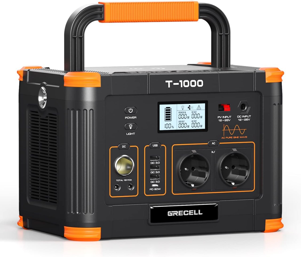 GRECELL Powerstation 1000W Solargenerator bietet 999Wh, 10 Anschlüsse, 2 AC, 60W USB-C PD, LED Licht Camping. #GRECELL #Solargenerator #Stromversorgung #outdoor #Weihnachten #Geschenk #Coupon - Jetzt bei Amazon kaufen!