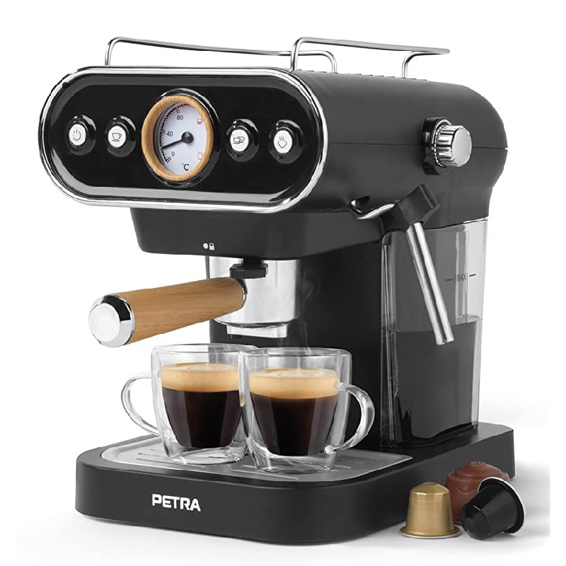 Petra PT5108VDEEU7 3-in-1 Kaffeemaschine mit 1.2L Kapazität und Milchaufschäumer für 199,99€. #Petra #Kaffeemaschine #Espressomaschine #Kaffeegenuss #Deutschland #Geschenk #Coupon - Jetzt bei Amazon kaufen!