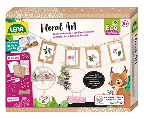 Lena 42835 Eco Floral Art Bastelset - Kreatives Set für Kinder ab 8 Jahren im Boho-Stil. Gestalte Wanddeko-Bilder mit Blumen-Motiven. #Lena #Bastelset #Kinder #Boho #Weihnachten #Geschenk #Coupon - Jetzt bei Amazon kaufen!