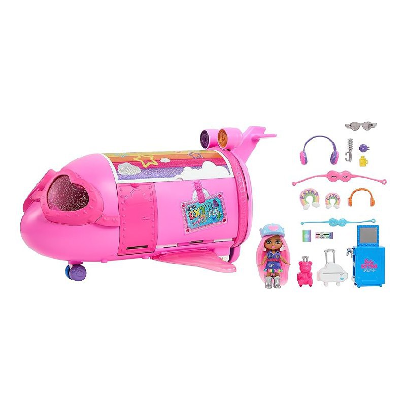 Barbie Extra Fly - Pinkes Flugzeug mit Mini-Puppe und Zubehör. Luxuriös gestaltet für fantasievolle Abenteuer #Barbie #Flugzeug #Spielzeug #Luxus #Deutschland #Geschenk #Angebot - Jetzt bei Amazon kaufen!