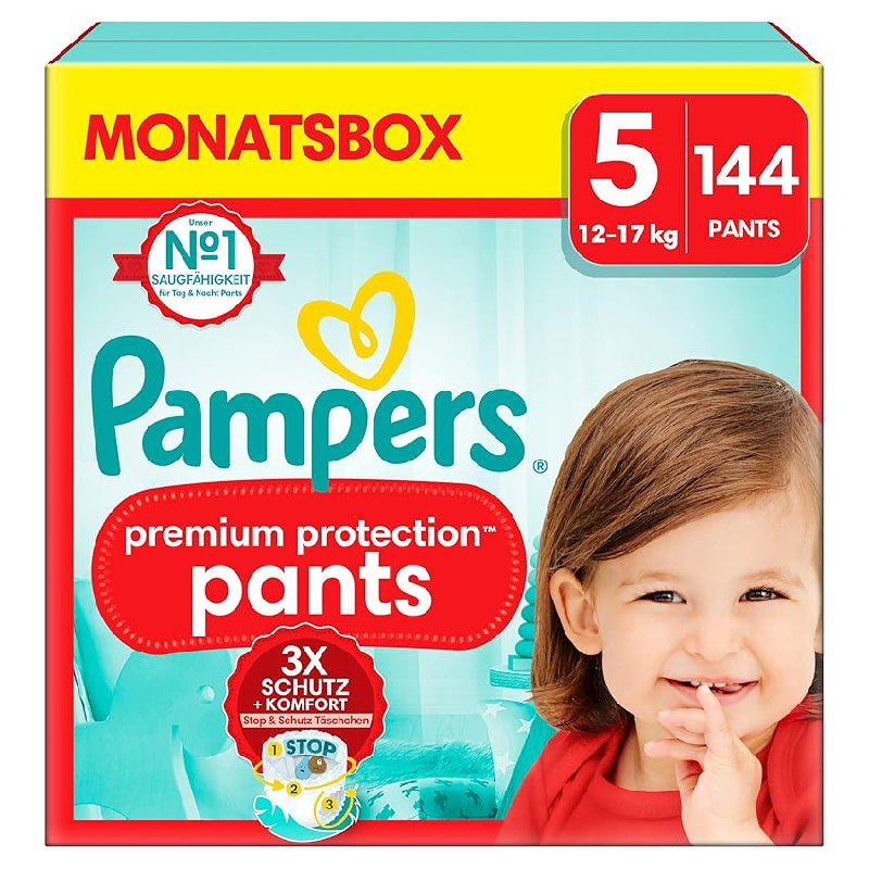 Pampers Baby Windeln Pants Größe 5, ideal für 12-17kg. Derzeit für 50,00€ statt 62,50€ - 20% sparen! #Pampers #Babywindeln #Windelhosen #Angebot #Deutschland #Geschenk #Schnäppchen - Jetzt bei Amazon kaufen!