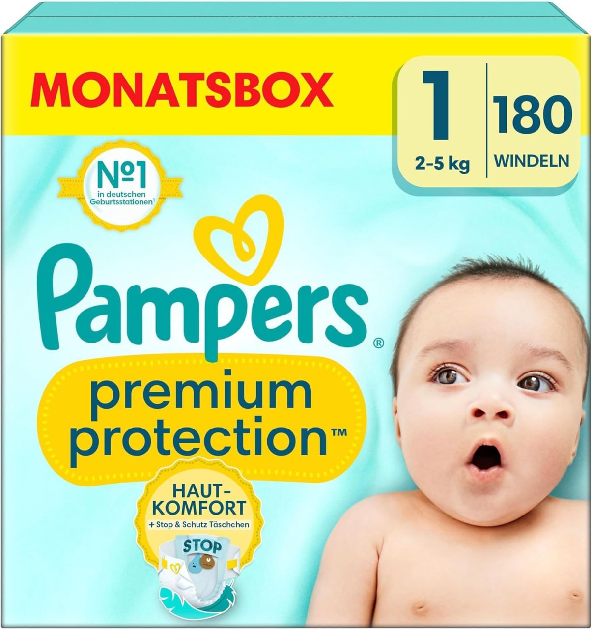 Pampers Baby Windeln Größe 1 bieten doppelten Schutz und hohen Hautkomfort. Ideal für Babys von 2-5kg. #Pampers #Windeln #Baby #Schutz #Weihnachten #Geschenk #Rabatt - Jetzt bei Amazon kaufen!