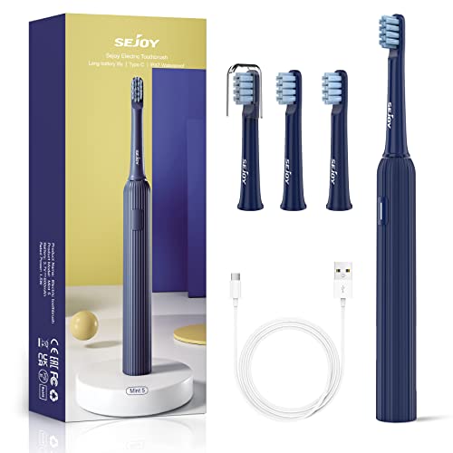 Sejoy Elektrische Zahnburste mit 4 Burstenkopfen, wiederaufladbar, ideal fur Erwachsene und Kinder. Marineblau, inkl. Reiseschutz. #Sejoy #Zahnburste #Elektrisch #Gesundheit #Weihnachten #Geschenk #Angebot - Jetzt bei Amazon kaufen!