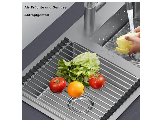 ViWaVee Dish Drainer Tableware, praktische Küchenorganisation: faltbarer Abtropfkorb über dem Spülbecken für Tassen, Obst und Gemüse. Schwarz, 43 x 35 cm. #ViWaVee #Abtropfkorb #Küchenorganizer #Praktisch #Deutschland #Geschenk #Angebot - Jetzt bei Amazon kaufen!