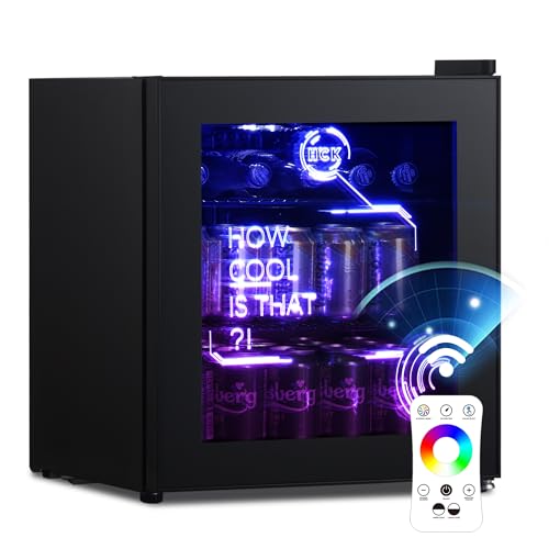 HCK 48L Mini Kuhlschrank mit Glastür und leisem Betrieb. Cyberpunk Design mit RGB LED Beleuchtung. Ideal für Getränke oder als Gaming Deko. #MiniKühlschrank #Cyberpunk #RGBLED #Flaschenkühlschrank #Weihnachten #Geschenk #Coupon - Jetzt bei Amazon kaufen!