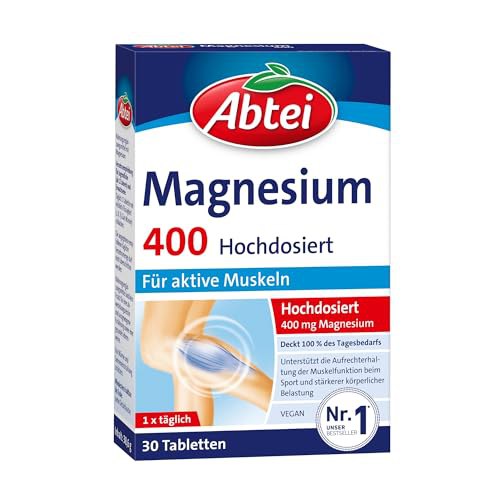 Hochdosiertes Abtei Magnesium 400 zur Nahrungsergänzung. Unterstützt die Muskelfunktion und den Energiestoffwechsel. #Abtei #Magnesium #Nahrungsergänzung #Deals #Deutschland #Geschenk #Schnäppchen - Jetzt bei Amazon kaufen!