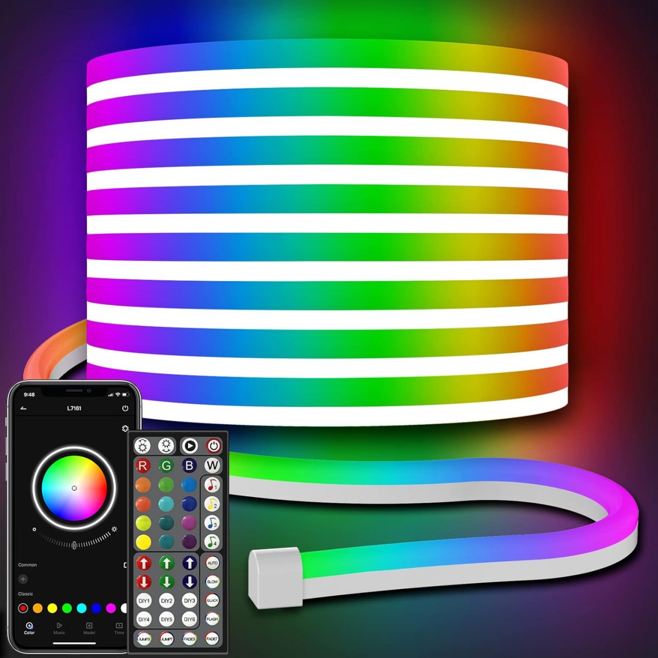 AILBTON LED Neon Light 32.8ft mit Fernbedienung, IP65 wasserdicht für Innen- und Außenbereich. Mehrere Modi und Musiksynchronisation. #AILBTON #LED #NeonLight #RGB #Weihnachten #Geschenk #Preisfehler - Jetzt bei Amazon kaufen!