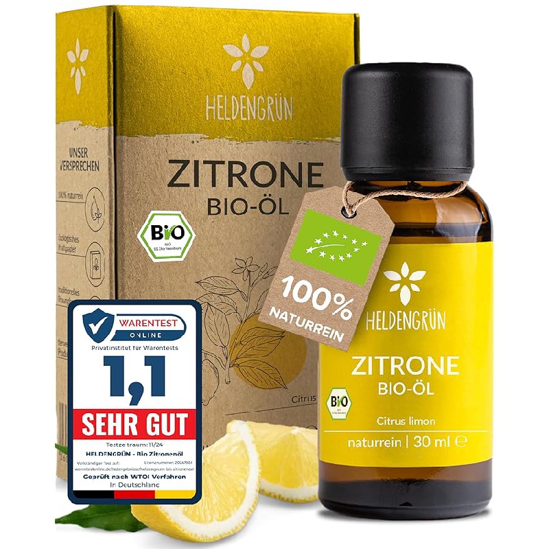 Frisches Heldengrun BIO Zitronenöl, naturrein und kaltgepresst. Für nur 14,35€ statt 17,95€. #Heldengrun #BIO #Zitronenöl #Naturprodukt #Weihnachten #Geschenk #Angebot - Jetzt bei Amazon kaufen!