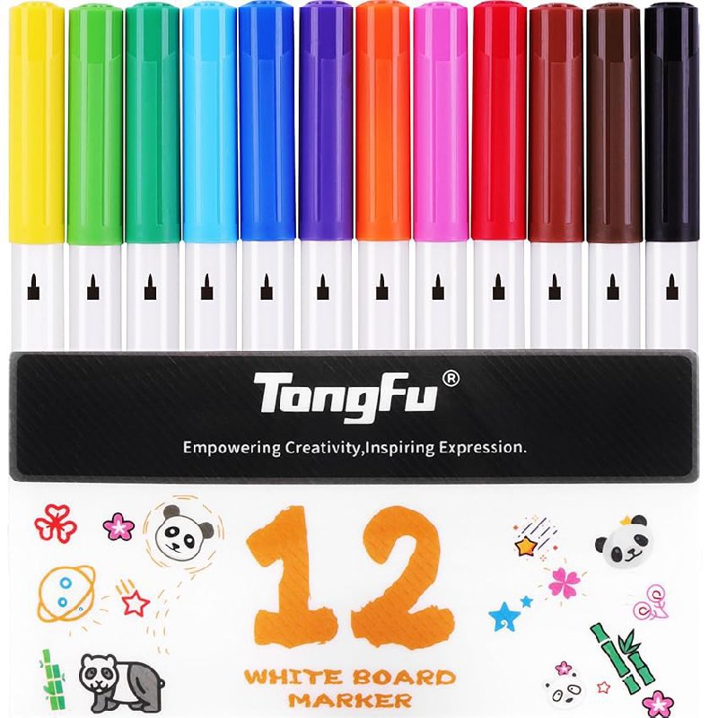 Farbenfrohe Whiteboard Marker von TongFu Kids in 12 unterschiedlichen Farben. Ideal für die Schule oder das Büro. #TongFu #WhiteboardMarker #Bürobedarf #ColorfulMarkers #Weihnachten #Geschenk #Preisfehler - Jetzt bei Amazon kaufen!