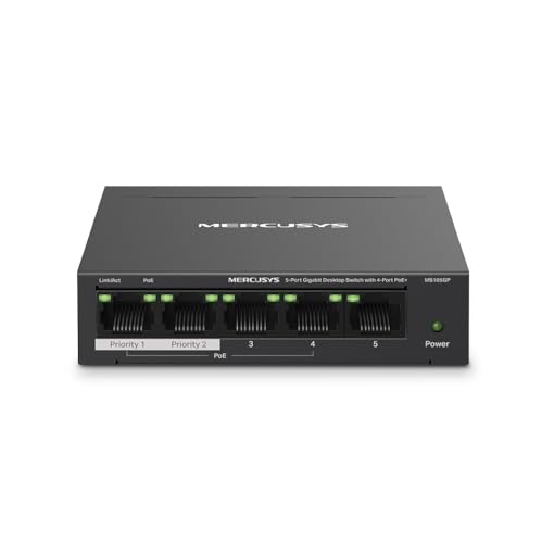 Der Mercusys MS105GP PoE Switch bietet 5 Gigabit LAN-Ports, inklusive 4 PoE Ports mit 65 Watt. Ideal für einfache Installation und leisen Betrieb. #Mercusys #PoE #LAN #PlugAndPlay #Deutschland #Geschenk #Angebot - Jetzt bei Amazon kaufen!