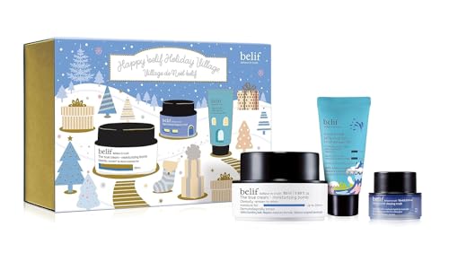 Belif Holiday Village Set mit Moisturizing Bomb (50 ml), Aqua Bomb Jelly Cleanser (30 ml) und Aqua Bomb Sleeping Mask (10 ml) - ein tolles Angebot! #Belif #Skincare #HolidayVillage #Wintercare #Weihnachten #Geschenk #Deals - Jetzt bei Amazon kaufen!