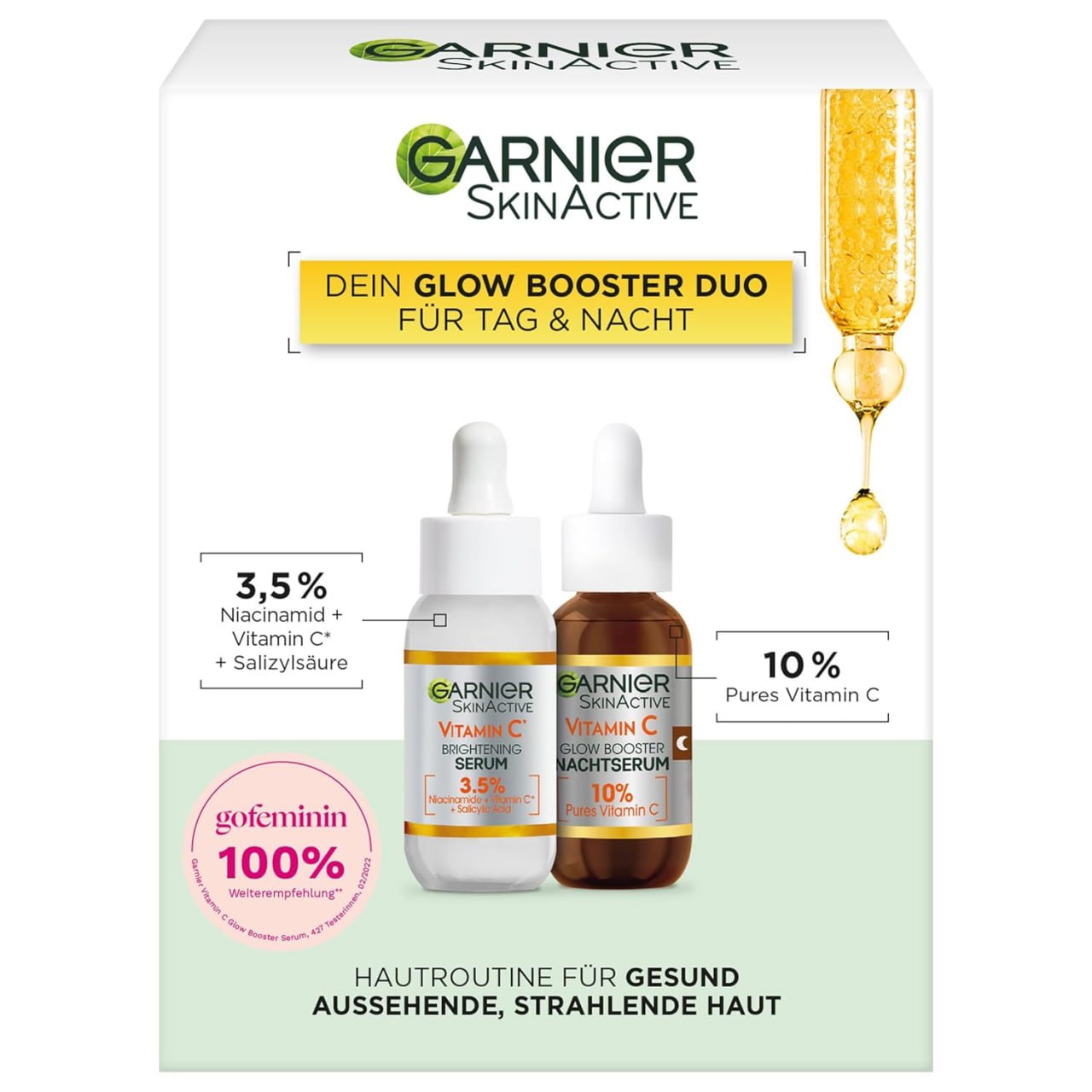 Garnier Vitamin C Glow Booster Serum Duo für Tag & Nacht, mit Anti-Dark Spot Serum und Brightening Night Serum gegen dunkle Flecken und müde Haut. Vegane Formel für strahlende Haut. #Garnier #Serum #Hautpflege #GlowBoost #Weihnachten #Geschenk #Rabatt - Jetzt bei Amazon kaufen!