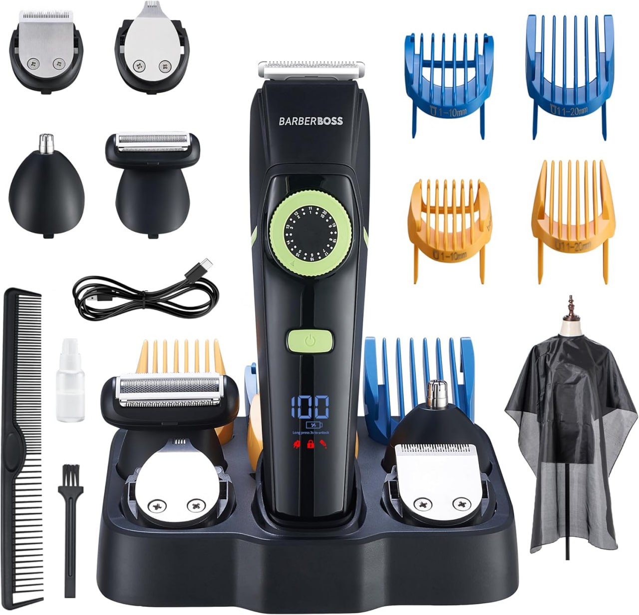 Das BarberBoss Men Groomer Kit bietet Präzision und Vielseitigkeit. Mit Keramikklinge, 39 Schnittlängen und wasserdichtem Design ist es ideal für Männerpflege. #BarberBoss #Bartschneider #GroomerKit #Männerpflege #Weihnachten #Geschenk #Preisfehler - Jetzt bei Amazon kaufen!