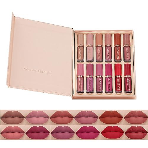 12 matte Lippenstifte in verschiedenen Farben, wasserfest und antihaftend. Ideal für ein langanhaltendes Makeup. 💄 #Lippenstiftset #Makeup #schönheit #Angebot #Deutschland #Geschenk #Angebot - Jetzt bei Amazon kaufen!