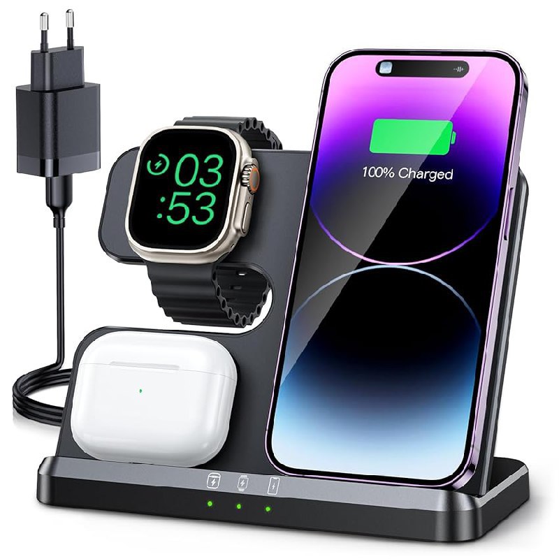 JARGOU 3 in 1 Kabelloses Ladegerat für Apple Watch und iPhone. Lade deine Geräte bequem und schnell auf!  #JARGOU #Kabellos #Ladestation #Technik #Deutschland #Geschenk #Preisfehler - Jetzt bei Amazon kaufen!