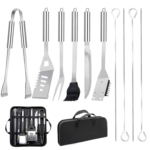 Edelstahl Grillbesteck-Set mit 11 Teilen in praktischer Tasche für Camping und Picknick. #Grillzubehör #Edelstahl #Outdoor #Feiern #Weihnachten #Geschenk #Deals - Jetzt bei Amazon kaufen!