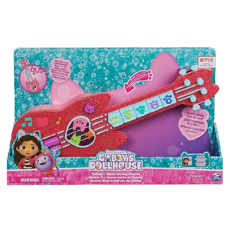 Interaktive Ukulele von Gabby Dollhouse für Kinder. Entdecke die Welt der Musik spielerisch! 🎶🎸 #GabbyDollhouse #Kindermusik #Ukulele #Spielzeug #Deutschland #Geschenk #Angebot - Jetzt bei Amazon kaufen!