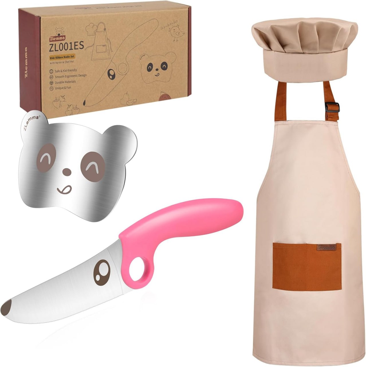 Kindermesser-Set für echtes Kochen mit Schürze und Kochmütze. Trainingsmesser in Rosa, inklusive Lernring. Ideal für kleine Küchenchefs. #ZLemma #Kindermesser #Kochen #Kinder #Deutschland #Geschenk #Angebot - Jetzt bei Amazon kaufen!