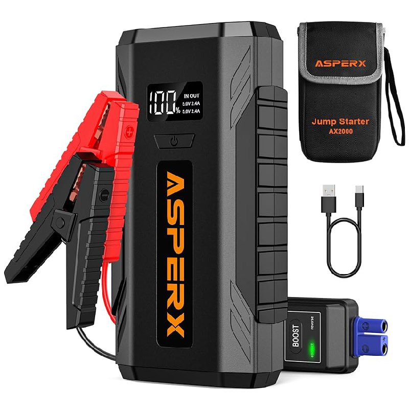 Kraftvolle Starthilfe Powerbank für Autos mit 2000A Spitze. Zuverlässiger Booster für 12V Fahrzeuge. #ASPERX #Starthilfe #Powerbank #Auto #Deutschland #Geschenk #Deals - Jetzt bei Amazon kaufen!