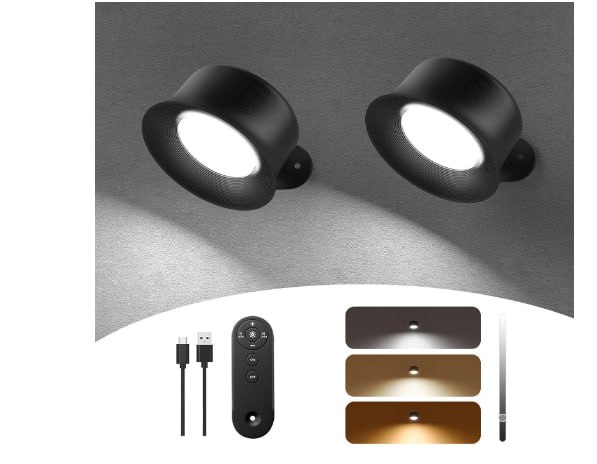 FULEN Wall Lights, 2-Pack LED Wall Lights with rechargeable battery, 3 color modes, dimmable brightness, touch & remote control. Ideal for bedroom bedside tables. #FULEN #LED #WallLights #HomeDecor #Weihnachten #Geschenk #Angebot - Jetzt bei Amazon kaufen!