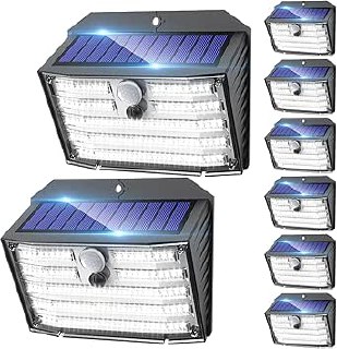 Claoner 126 LED Solarlampen für Außen, mit Bewegungsmelder und 3 Modi. IP65 wasserdicht, für Garten, Wand, Pathway, Treppe, Zaun. Set mit 8 Stück, 6500 K weißes Licht. #Claoner #Solarlampen #Außenbeleuchtung #Energieeffizient #Weihnachten #Geschenk #Preisfehler - Jetzt bei Amazon kaufen!