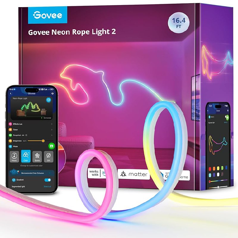 Neon Rope Light 5m RGBIC LED Strip mit Form-Mapping. 40 SPAREN! Tauche in Farben ein. #Govee #LEDStrip #Neonlicht #Sonderangebot #Deutschland #Geschenk #Schnäppchen - Jetzt bei Amazon kaufen!