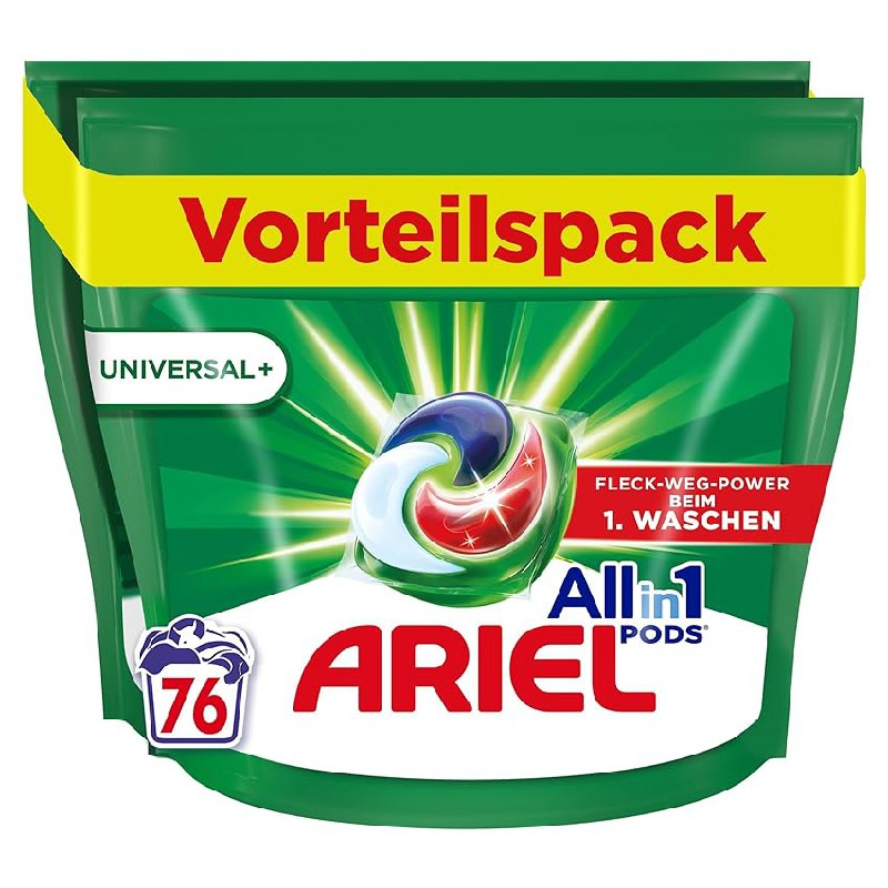 Ariel Waschmittel Pods All-in-1 für 76 Waschladungen. Starke Reinigungskraft in handlicher Pod-Form. #Ariel #Waschmittel #Pods #Rabatt #Weihnachten #Geschenk #Angebot - Jetzt bei Amazon kaufen!