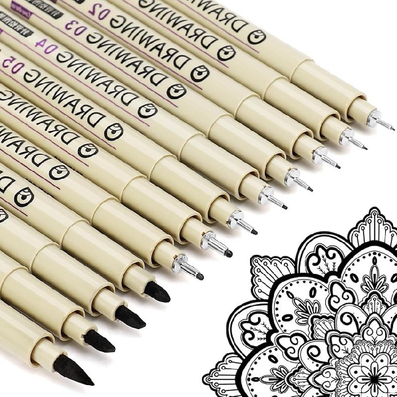 Fineliner Set mit 12 schwarzen Tuschestiften für Zentangle-Kunst zum historischen Minimumpreis. #Fineliner #Tuschestifte #Zentangle #KreativeKunst #Weihnachten #Geschenk #Rabatt - Jetzt bei Amazon kaufen!