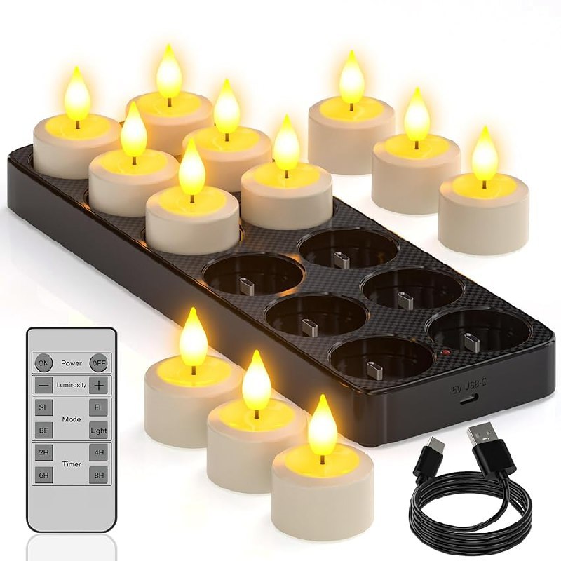 Aufladbare LED Teelichter Set mit Timer und Ladestation. Perfekt für stimmungsvolle Beleuchtungseffekte. #Yme #LEDTeelichter #Beleuchtung #Timerfunktion #Deutschland #Geschenk #Rabatt - Jetzt bei Amazon kaufen!