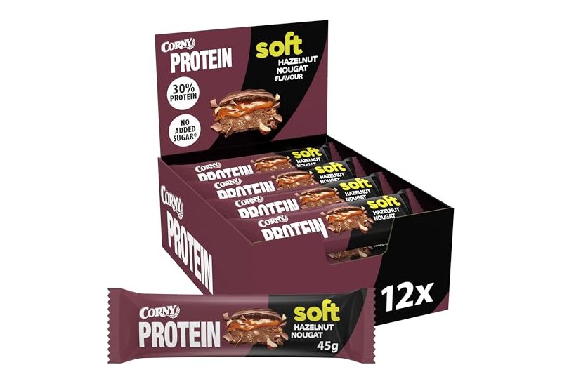 Protein Riegel Corny Soft Hazelnut-Nougat Flavor, hoher Proteinanteil und ohne Zuckerzusatz. Ideal als Snack oder nach dem Training. #Protein #Eiweißriegel #Vorratsbox #Gesundheitsbewusst #Deutschland #Geschenk #Preisfehler - Jetzt bei Amazon kaufen!