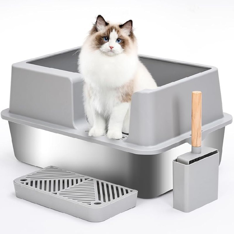 XXL Katzentoilette aus Edelstahl, geräumig und langlebig. Jetzt für 69,99€ statt 89,99€. Nur für kurze Zeit! #KMNSUN #Katzentoilette #Edelstahl #Haustierbedarf #Weihnachten #Geschenk #Rabatt - Jetzt bei Amazon kaufen!