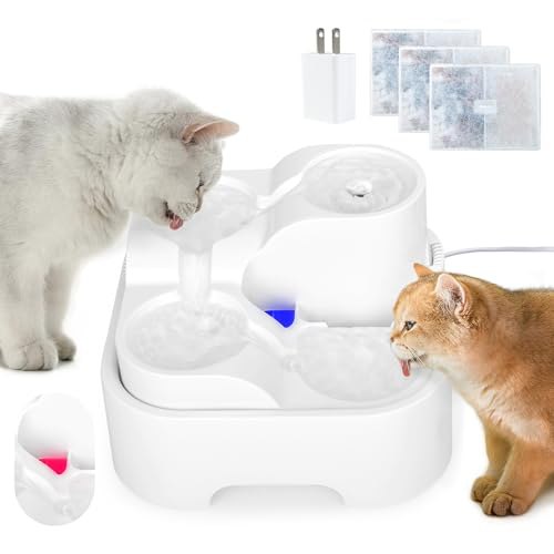 GOYJOY Katzen-Wasserbrunnen, ideal für kleine bis mittelgroße Katzen. 2l Fassungsvermögen, leise, mit LED-Licht und Aktivkohlefiltern. #GOYJOY #Katzenbrunnen #Haustierzubehör #LEDLicht #Weihnachten #Geschenk #Coupon - Jetzt bei Amazon kaufen!