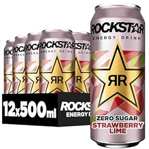 Rockstar Energy Drink Strawberry Lime Zero Sugar - Koffeinhaltiges Erfrischungsgetränk ohne Zucker für den Energie Kick, EINWEG 12 x 500ml #Rockstar #EnergyDrink #ZeroSugar #AmazonDeal #Weihnachten #Geschenk #Angebot - Jetzt bei Amazon kaufen!