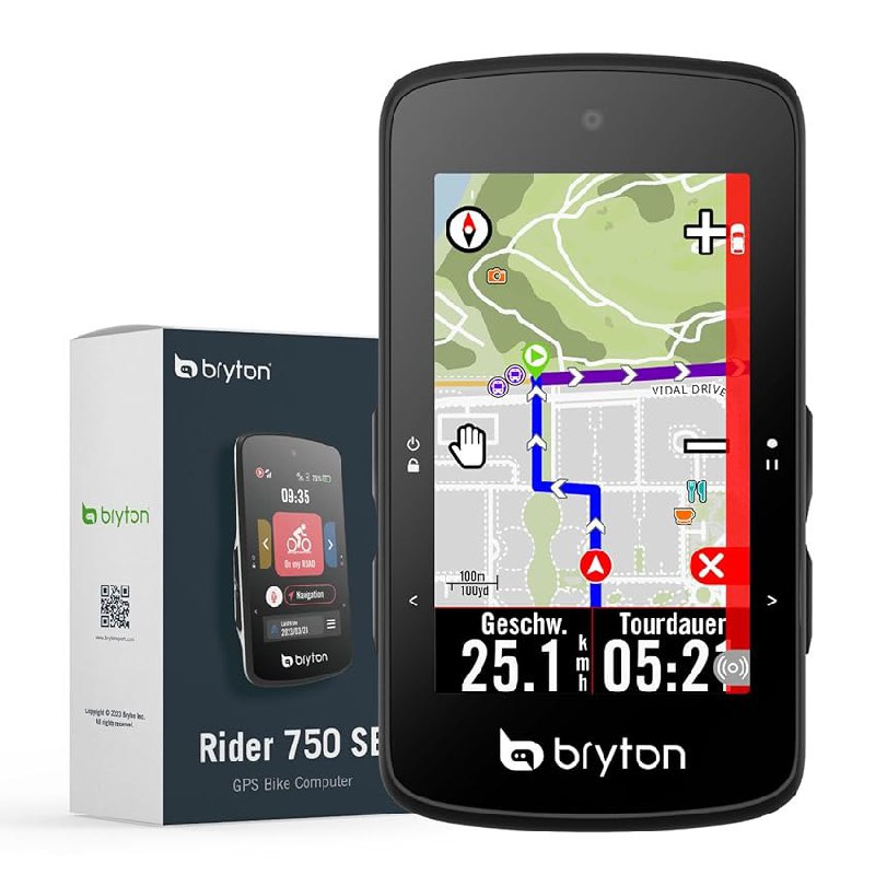 Kompakter Bryton Rider 750SE Fahrradcomputer mit 2,8-Zoll-Farb-LCD-Touchscreen. Ideal für Offline-Navigation. #Bryton #Fahrradcomputer #GPS #Sportler #Weihnachten #Geschenk #Deals - Jetzt bei Amazon kaufen!