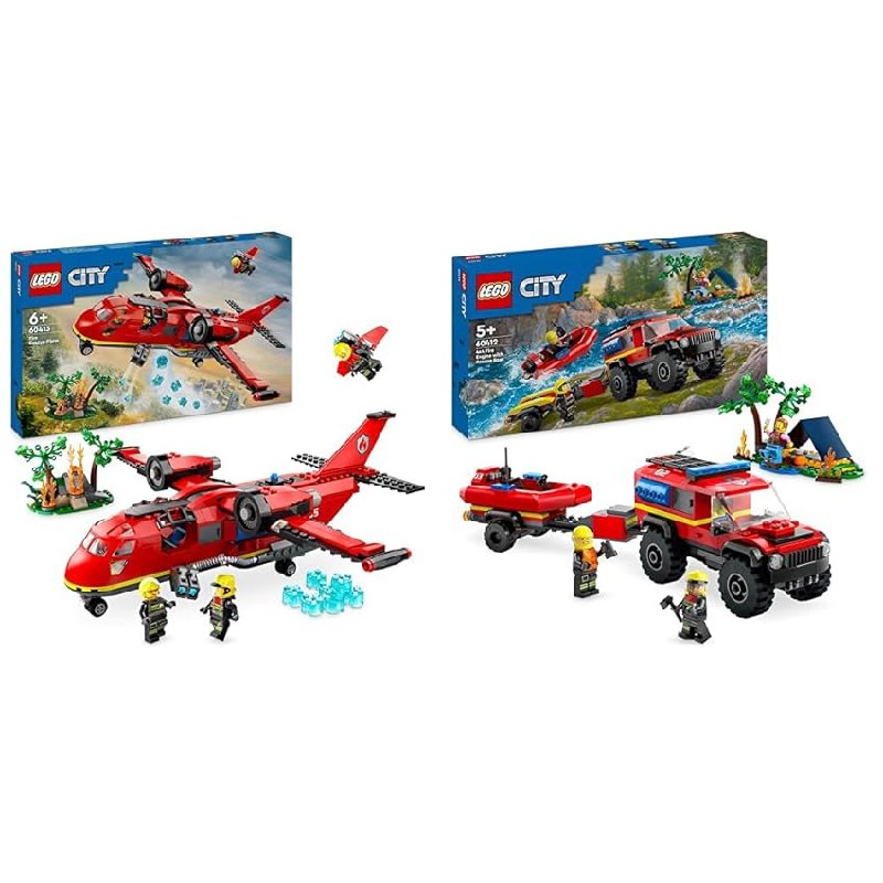 LEGO City Feuerwehrset mit Löschflugzeug und Geländewagen inkl. Rettungsboot. Kreativer Spielspaß für Kinder! 🔥🚒 #LEGO #Bauspielzeug #Feuerwehr #Spielset #Weihnachten #Geschenk #Coupon - Jetzt bei Amazon kaufen!