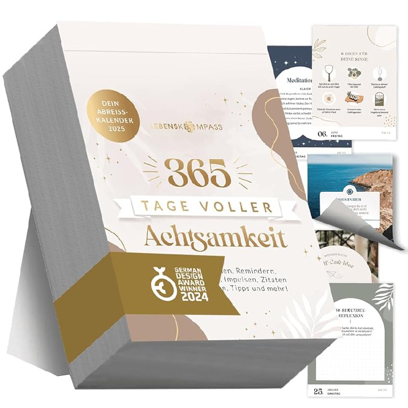 Tagesabreißkalender 2025 für 365 Tage Achtsamkeit und Inspiration. 22 SPAREN! #Abreißkalender #Lebenskompass #Achtsamkeit #Inspiration #Weihnachten #Geschenk #Preisfehler - Jetzt bei Amazon kaufen!