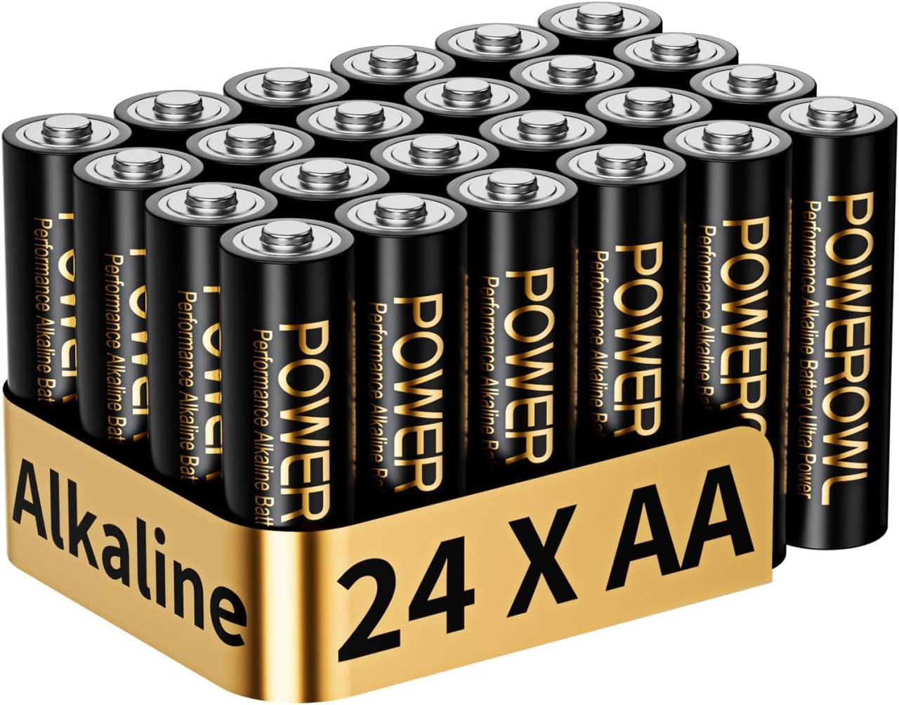 Hochleistungs AA Alkaline Batterien von POWEROWL. 24 Stück in langlebiger 1,5 V Qualität mit 10 Jahren Haltbarkeit. #POWEROWL #AlkalineBatterien #Batterien #Energiesparer #Weihnachten #Geschenk #Angebot - Jetzt bei Amazon kaufen!