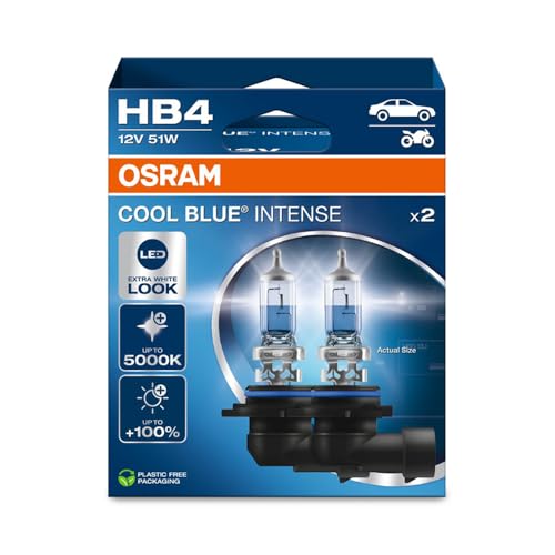 Osram COOL BLUE INTENSE HB4 für 100% mehr Helligkeit bis zu 5.000K. Halogen-Scheinwerferlampe im LED-Look. Inklusive 2 Lampen. #Osram #COOLBLUEINTENSE #Halogenlampe #Autoliebhaber #Weihnachten #Geschenk #Coupon - Jetzt bei Amazon kaufen!