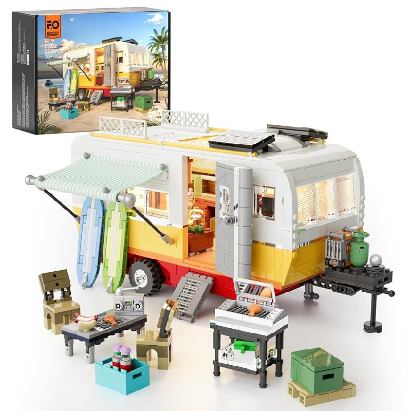  FUNWHOLE Reisemobil Beleuchtung Bauklotze Set - Klassischer Camper Van für den Strand. #FUNWHOLE #Bauspielzeug #Reisemobil #Sparpreis #Weihnachten #Geschenk #Schnäppchen - Jetzt bei Amazon kaufen!