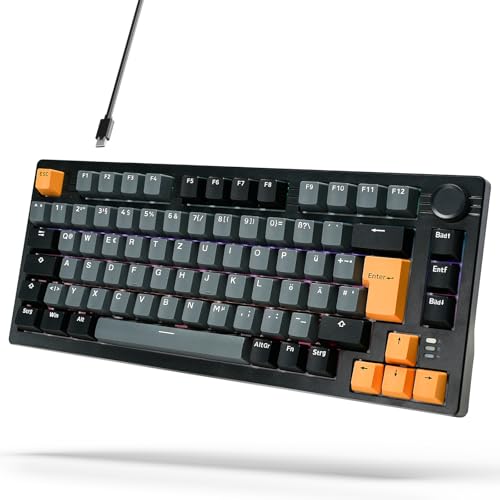 ARZOPA 75 Mechanische Tastatur mit Regenbogen-Hintergrundbeleuchtung für PC und Mac. Kompakte 81 Tasten und Lautstärkeregler. #ARZOPA #MechanischeTastatur #GamingTastatur #Blitzangebot #Weihnachten #Geschenk #Coupon - Jetzt bei Amazon kaufen!