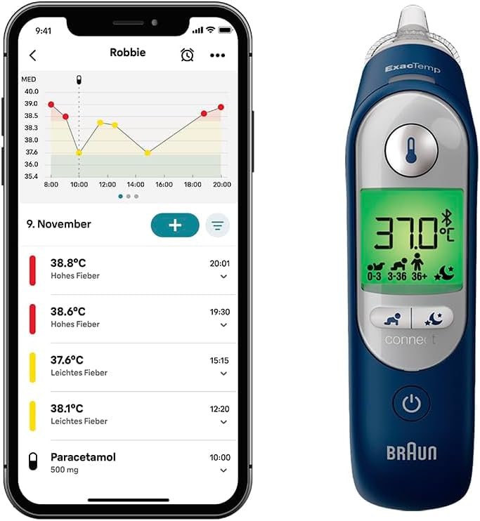 Braun ThermoScan 7 connect Ohrthermometer mit Age Precision Technologie. Kompatibel mit der Braun Family Care App. #Braun #ThermoScan #Ohrthermometer #Gesundheit #Deutschland #Geschenk #Schnäppchen - Jetzt bei Amazon kaufen!