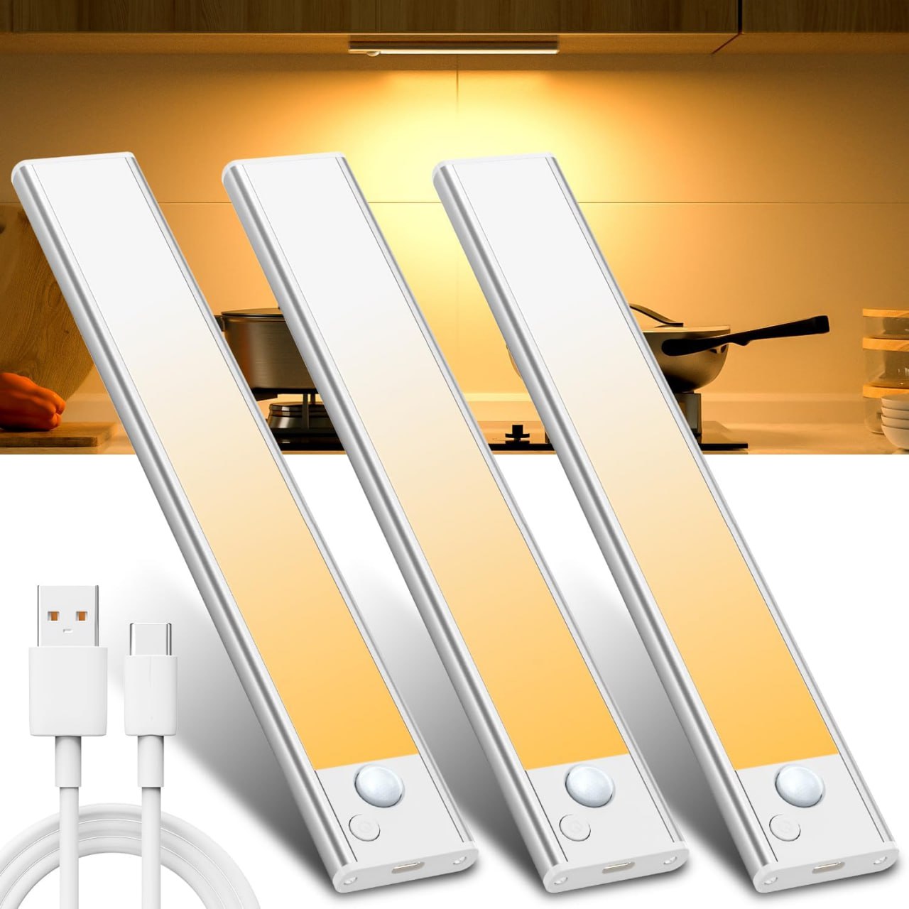 Unterbauleuchte für die Küche mit Bewegungsmelder, warmweißes Licht, aufladbar per USB oder Batterie. Ideal für Kleiderschränke und Küchen. #LED #Unterbauleuchte #Beleuchtung #Batteriebetrieben #Deutschland #Geschenk #Preisfehler - Jetzt bei Amazon kaufen!