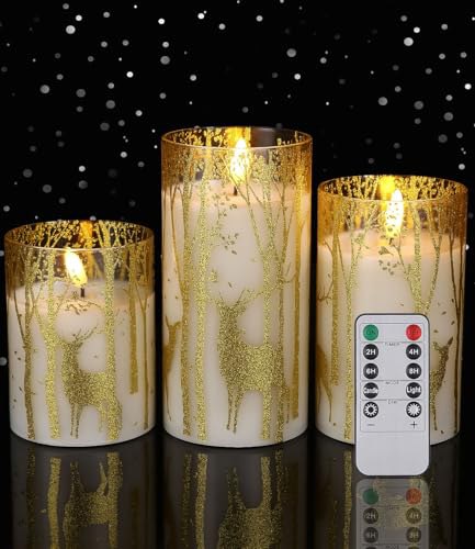 Set mit 3 flammenlosen LED-Kerzen aus Echtwachs, flackernde Flamme, Timer und Fernbedienung. Ideal für gemütliche Atmosphäre. #LEDKerzen #Flammenlos #Weihnachtskerzen #Timerfunktion #Weihnachten #Geschenk #Angebot - Jetzt bei Amazon kaufen!